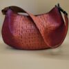 Sac porté épaule en cuir impression crocodile - Bertrand Liévin